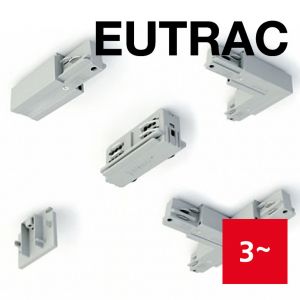 Systemzubehör für Eutrac 3-Phasen Stromschiene zur Aufbaumontage