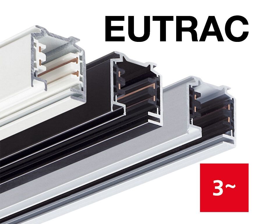 weiß Eutrac 3-Phasen Stromschiene 4m 