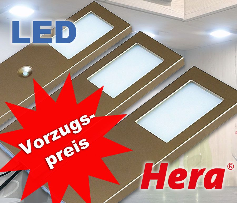 Unterbauleuchte Hera LED Basic-Pad F 3er-Set mit Trafo